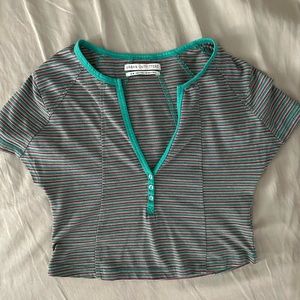 Urban Outfitters Stripped cropped tee
